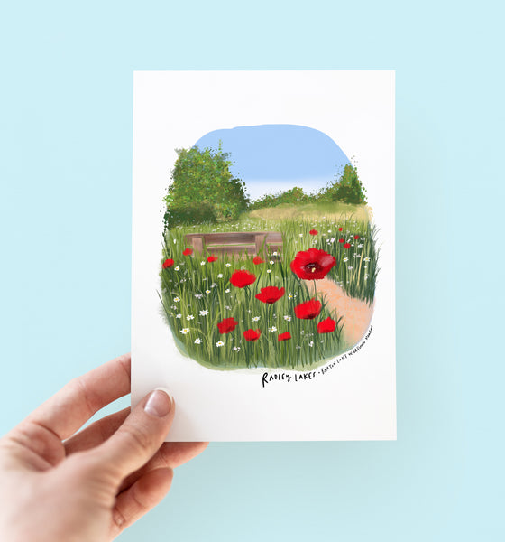 Radley Lakes Barton fields poppies card