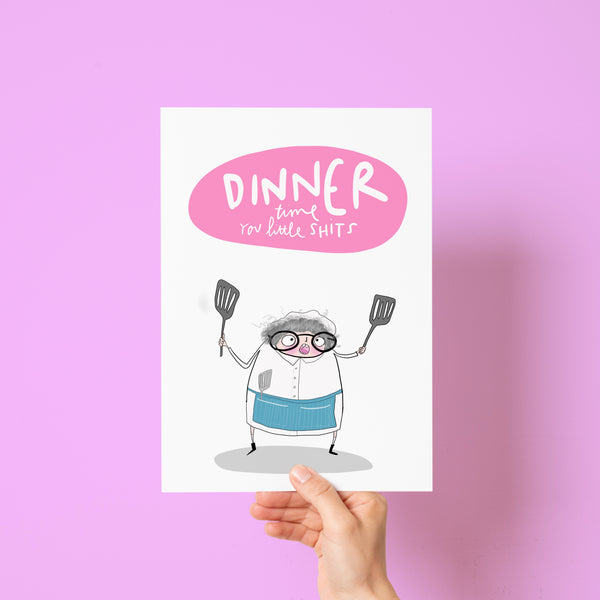 Dinner time print • Dinner lady art