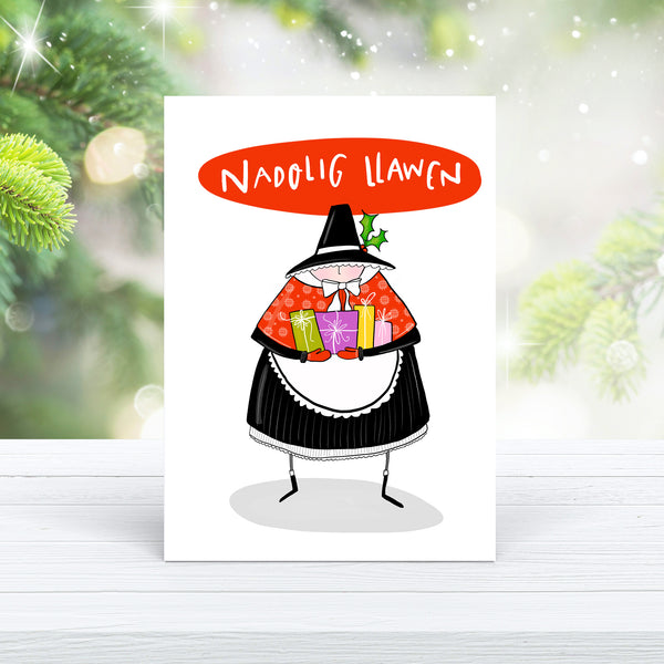 Festive Welsh lady card