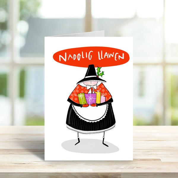 Festive Welsh lady card