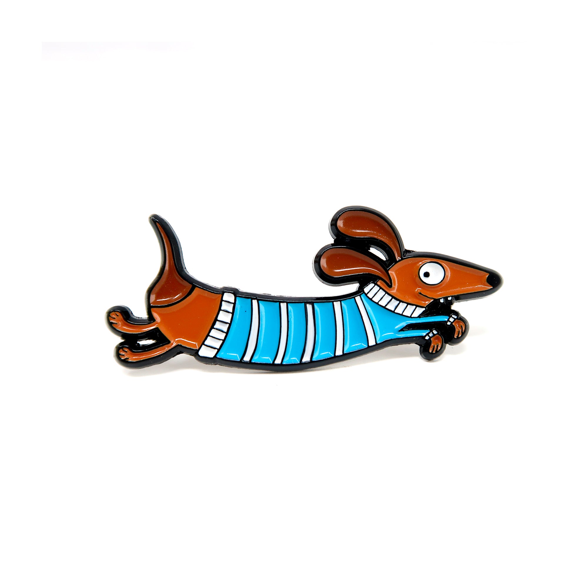 Sausage dog enamel pin badge