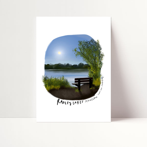 Radley lakes bench in Summer