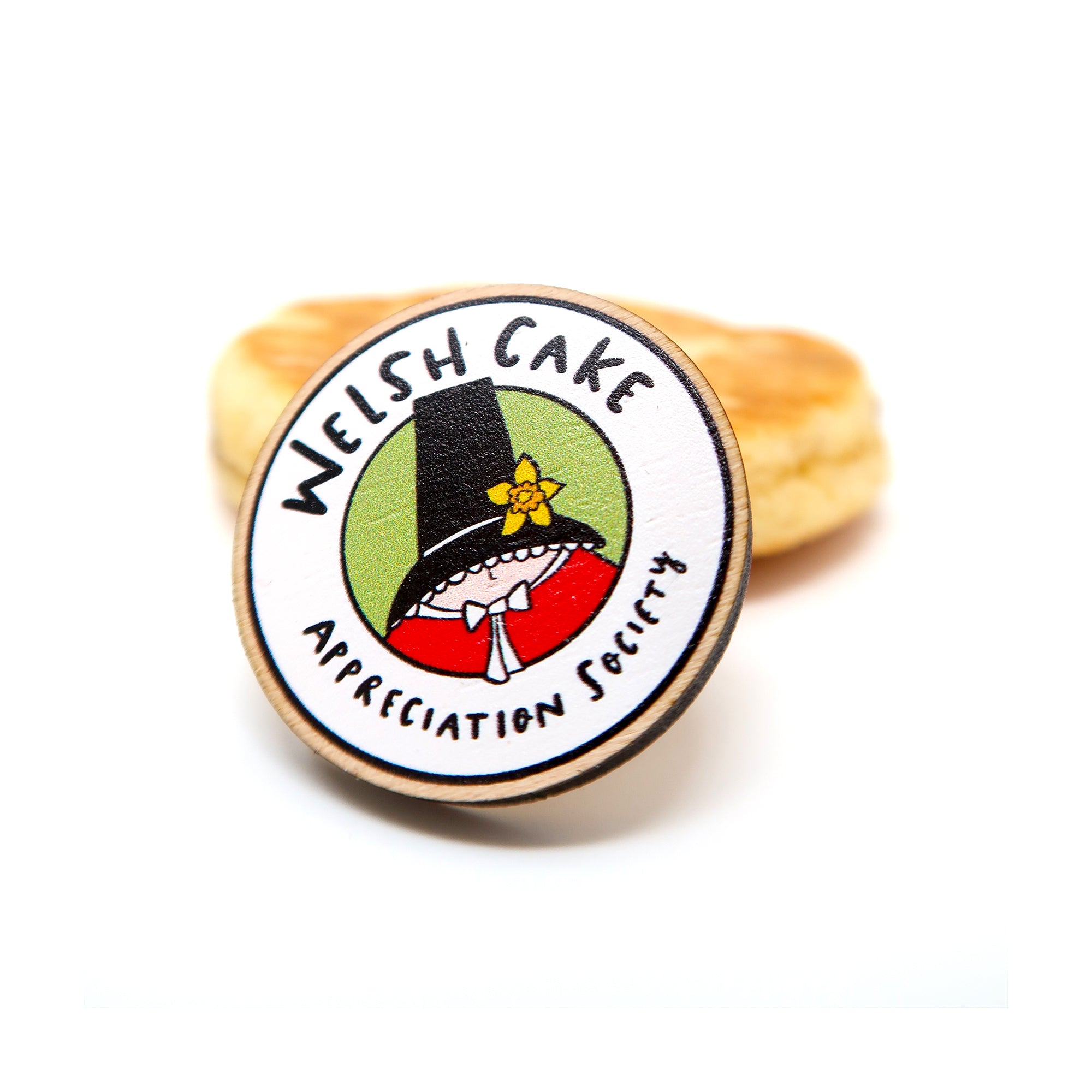 Welsh cake appreciation society pin badge