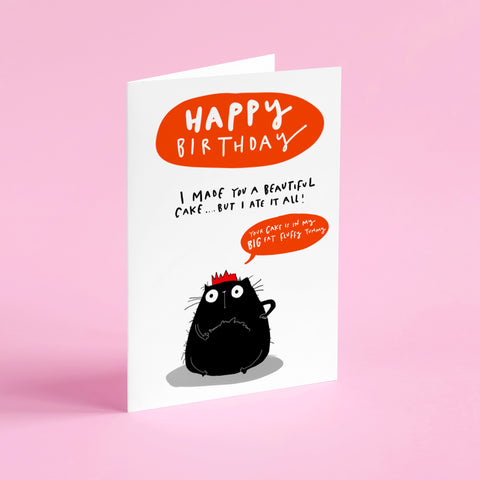 Black cat birthday card