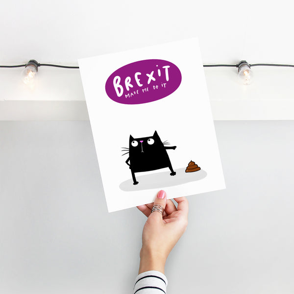 Brexit black cat print