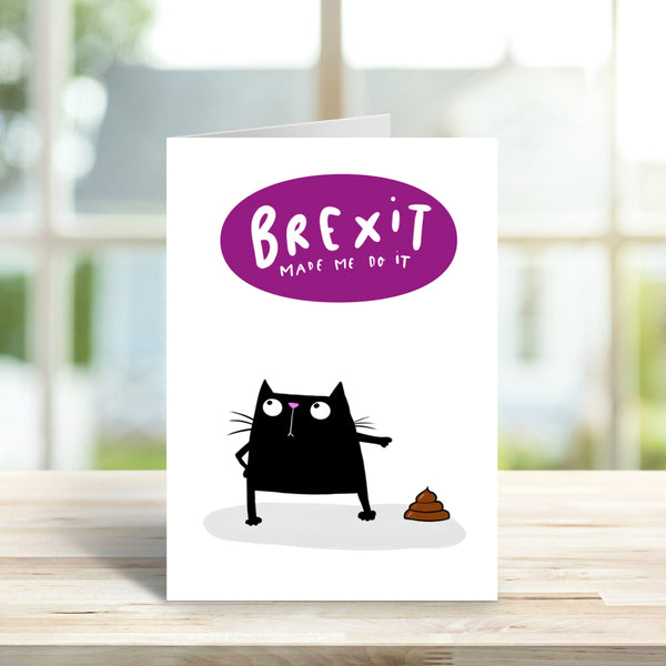 Brexit black cat card