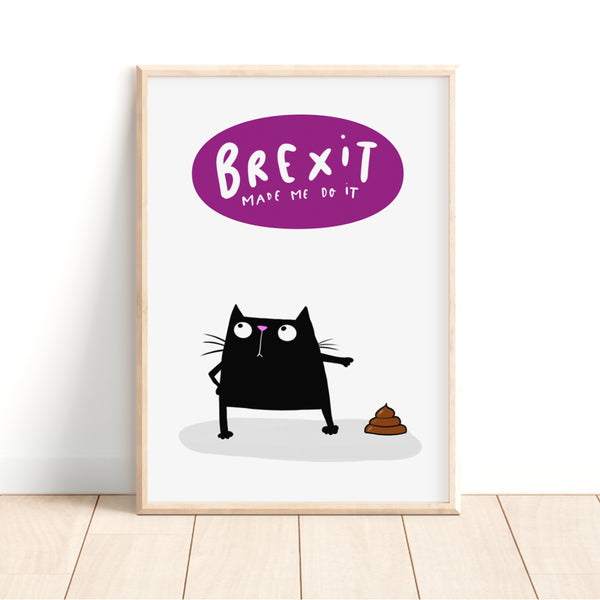 Brexit black cat print