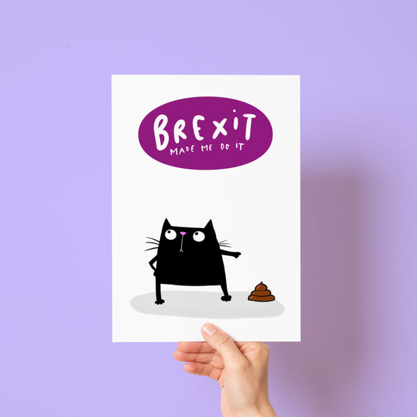 Brexit black cat print