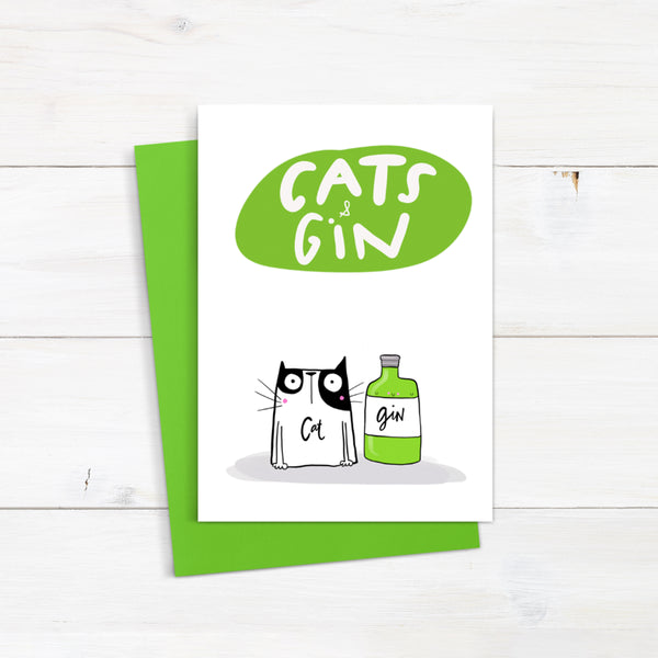 Cats and gin card