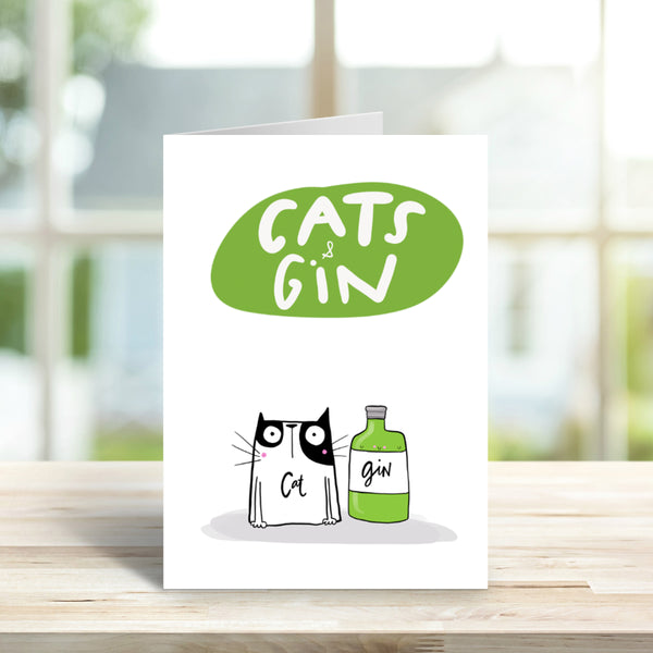 Cats and gin card