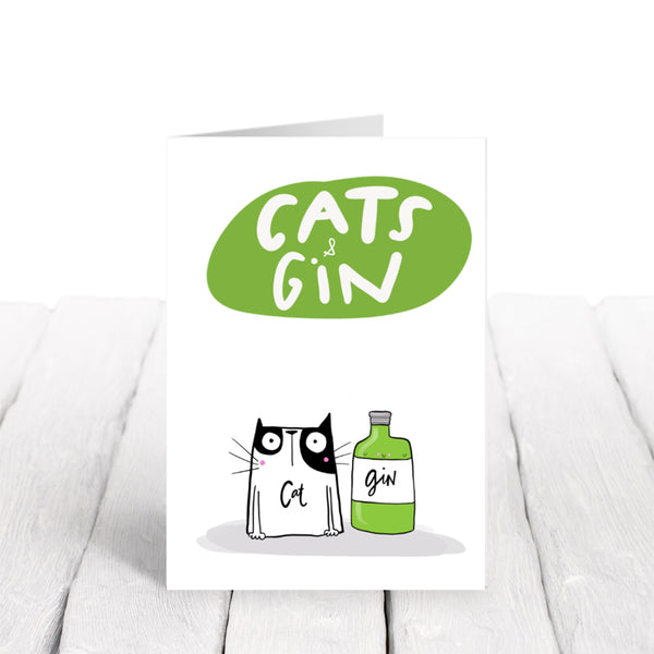 Cats and gin card