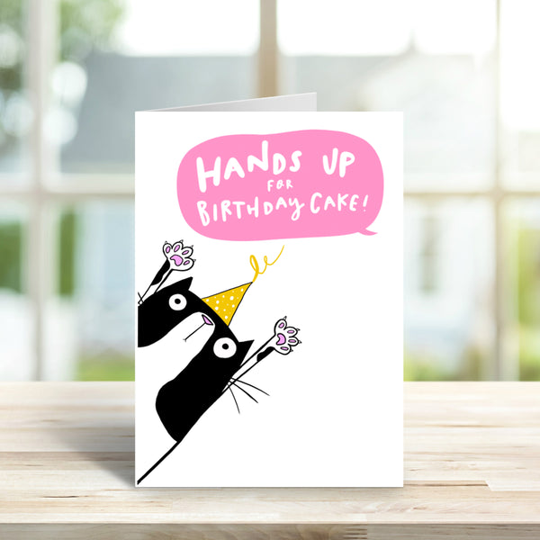 Birthday cake  cat card