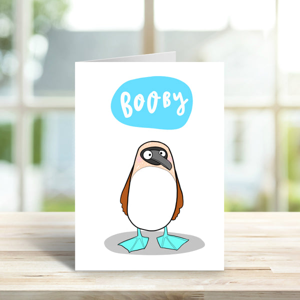 Blue footed booby card