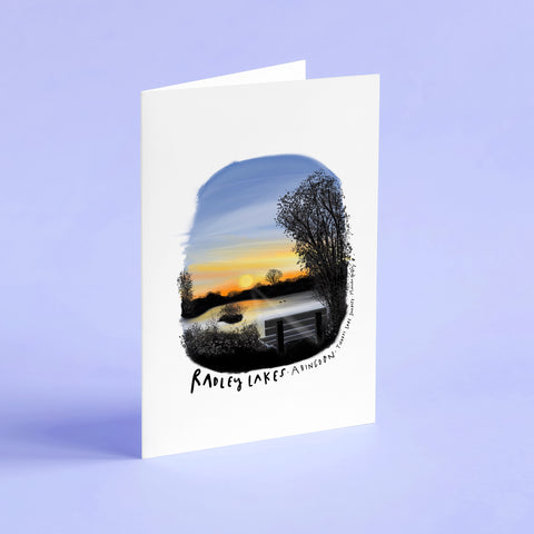 Radley lakes bench at Sunrise card