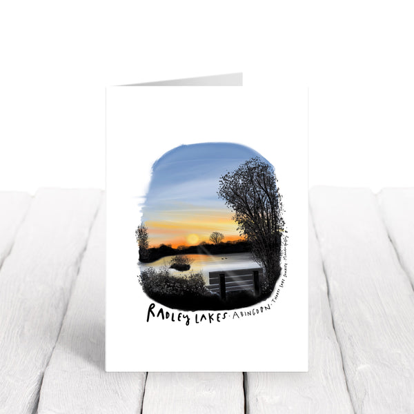 Radley lakes bench at Sunrise card