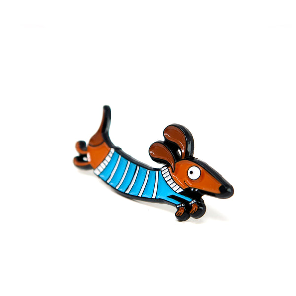 Sausage dog enamel pin badge