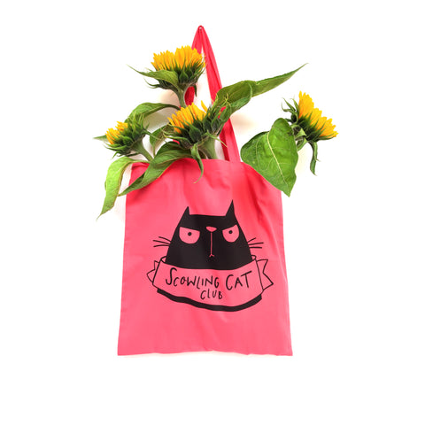 Scowling cat club bag