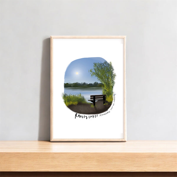 Radley lakes bench in Summer