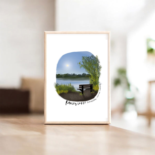 Radley lakes bench in Summer