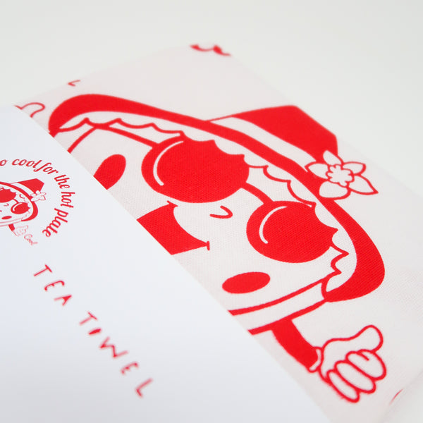 Welsh Cake Tea Towel • Welsh Gift • Retro Welsh Kitchen Towel • Hand Screen Printed - Hofficraft