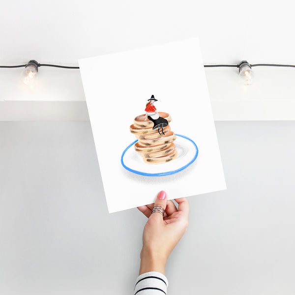 Tiny Welsh Cake Guardian A4 print • Welsh lady art - Hofficraft