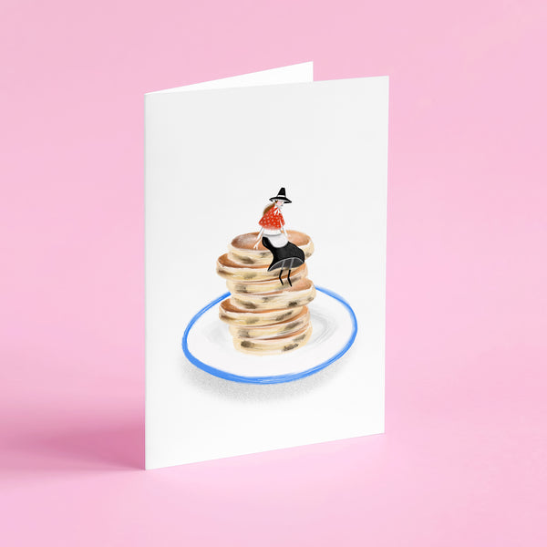 Tiny Welsh Cake Guardian card • St Davids day card • Welsh lady art