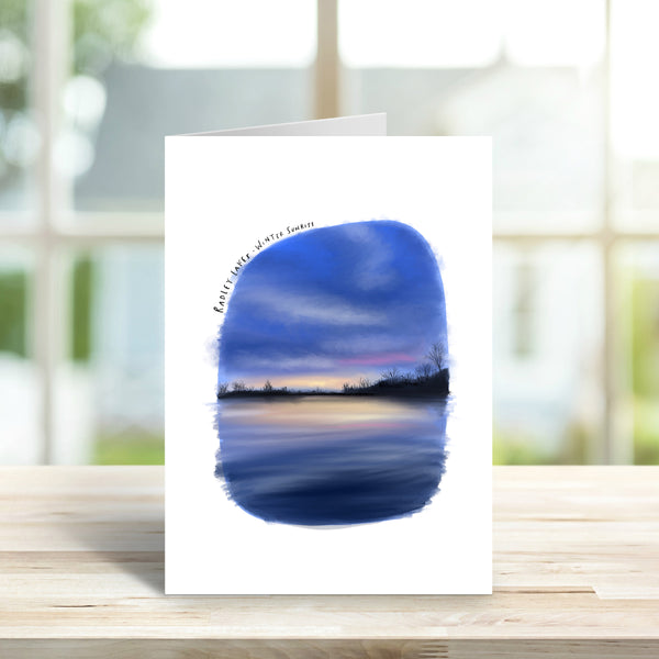 Radley Lakes Abingdon Winter sunrise card