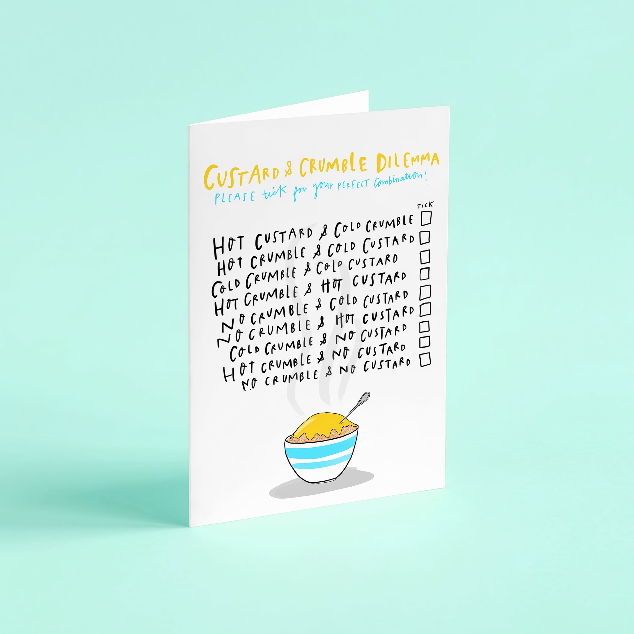 Custard crumble dilemma card