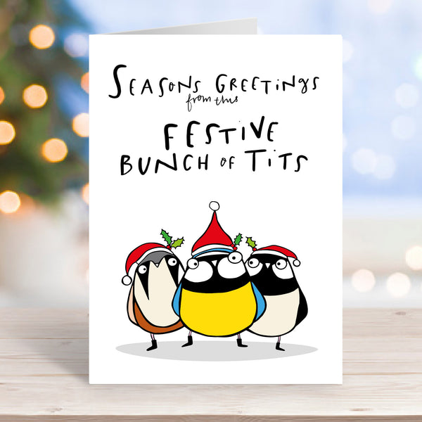 Bunch of tits Christmas card