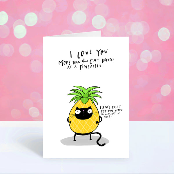 Black cat Valentines card