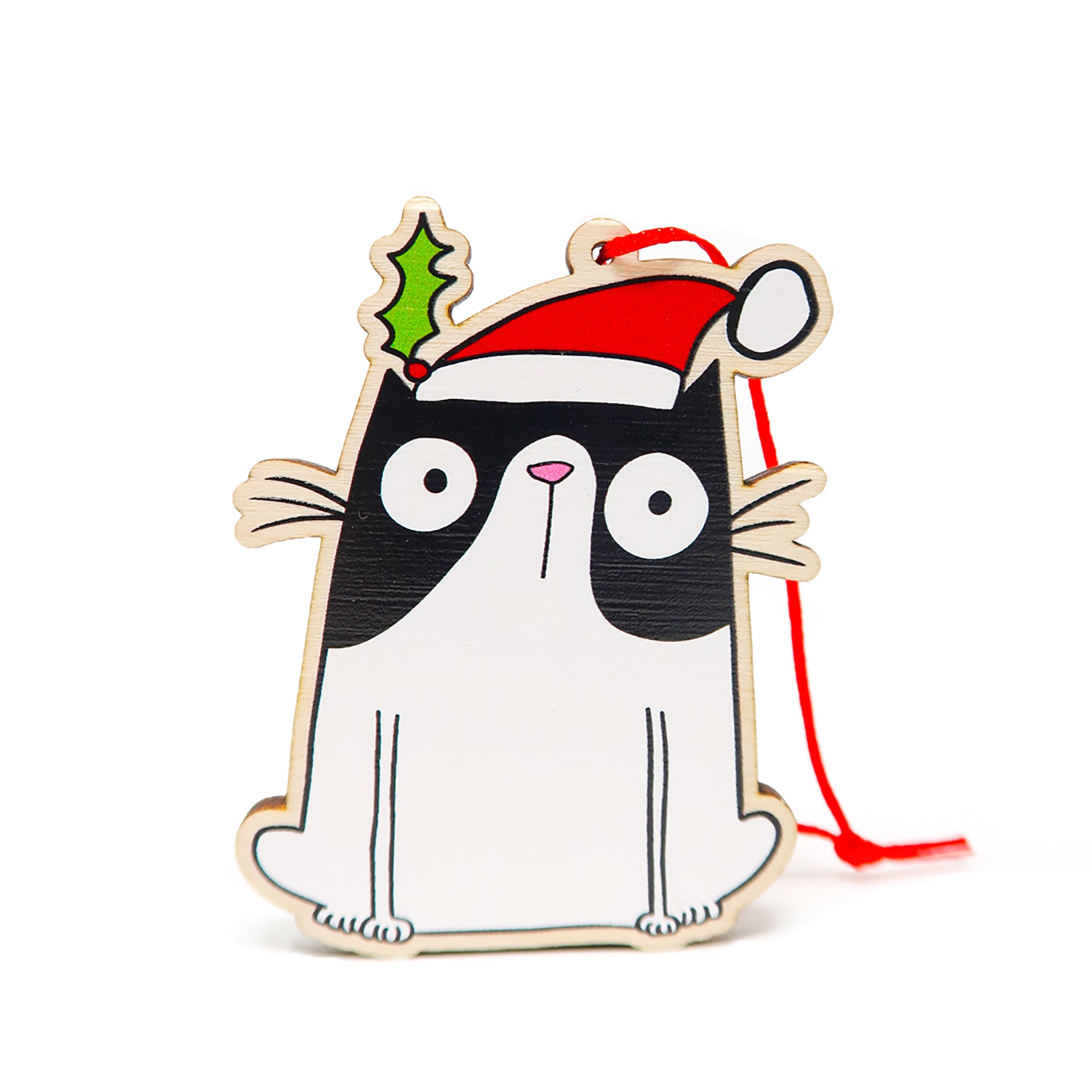 Black and white Cat Christmas decoration
