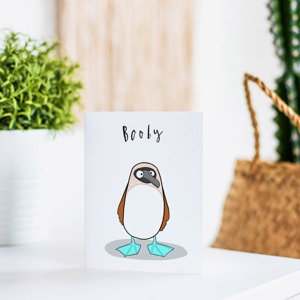 Blue footed booby card