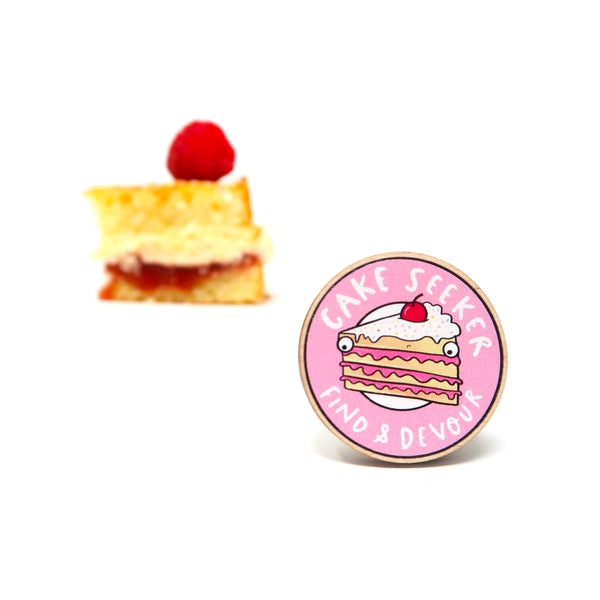 Cake Seeker pin badge