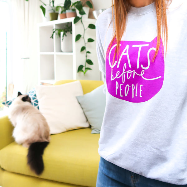 Cats before people sweatshirt