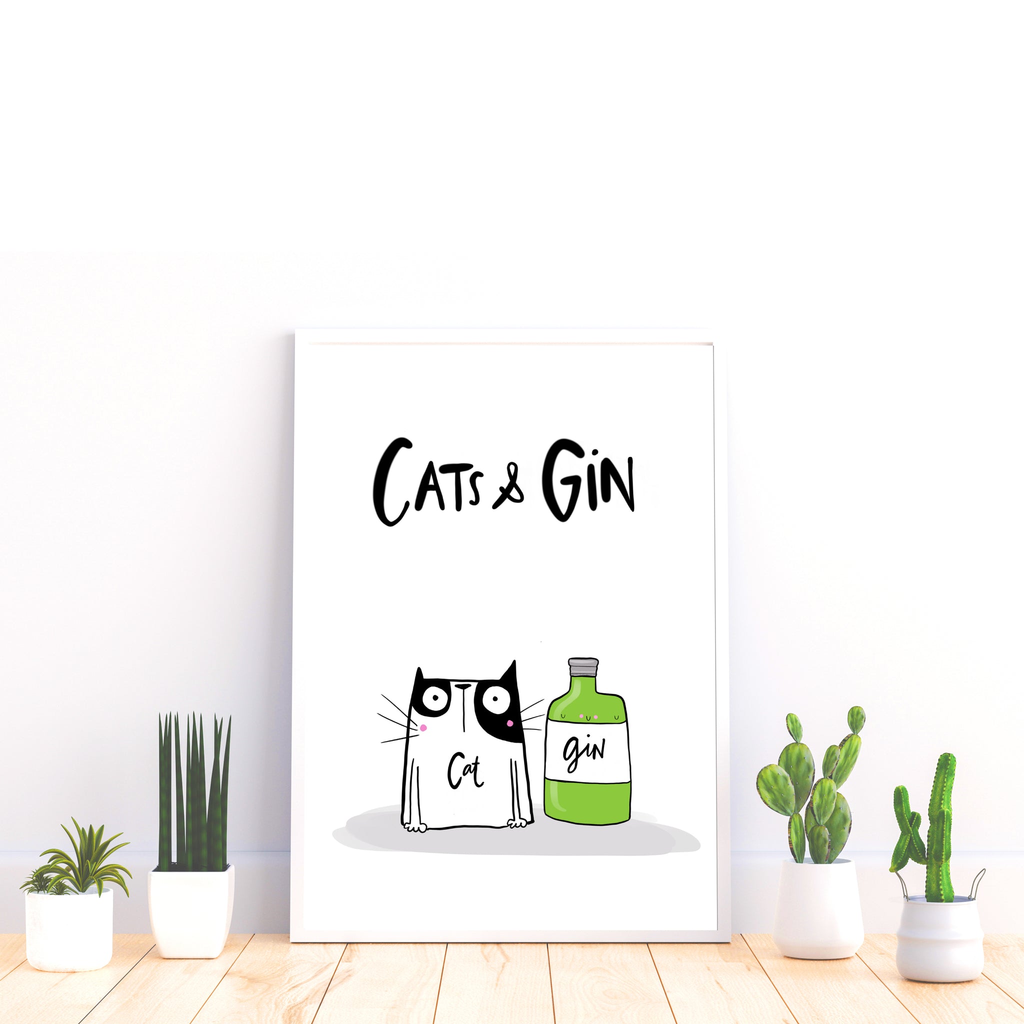 Cats and gin print