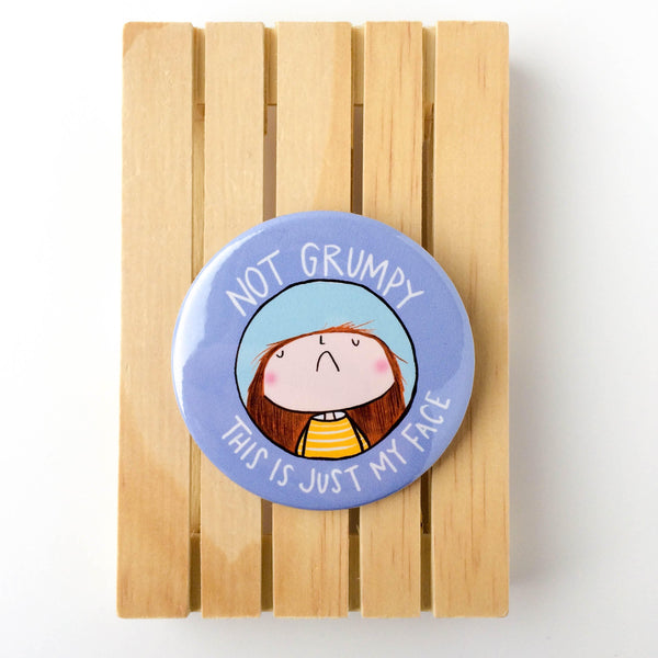Not grumpy this is just my face badge - Hofficraft