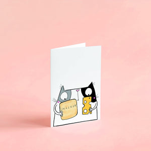 Cheese and Cracker Cat Card - Hofficraft