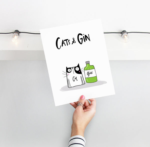 Cats and Gin print - Hofficraft