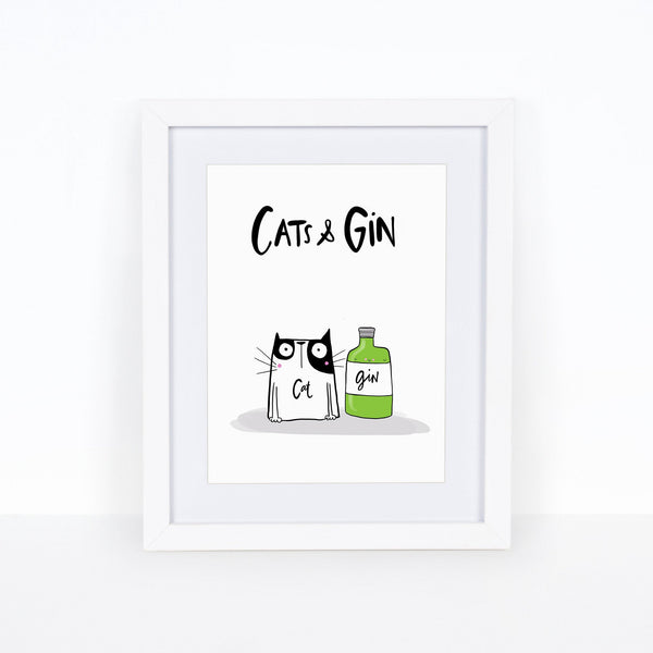 Cats and Gin print - Hofficraft