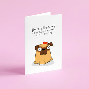 Pug Birthday card - Hofficraft