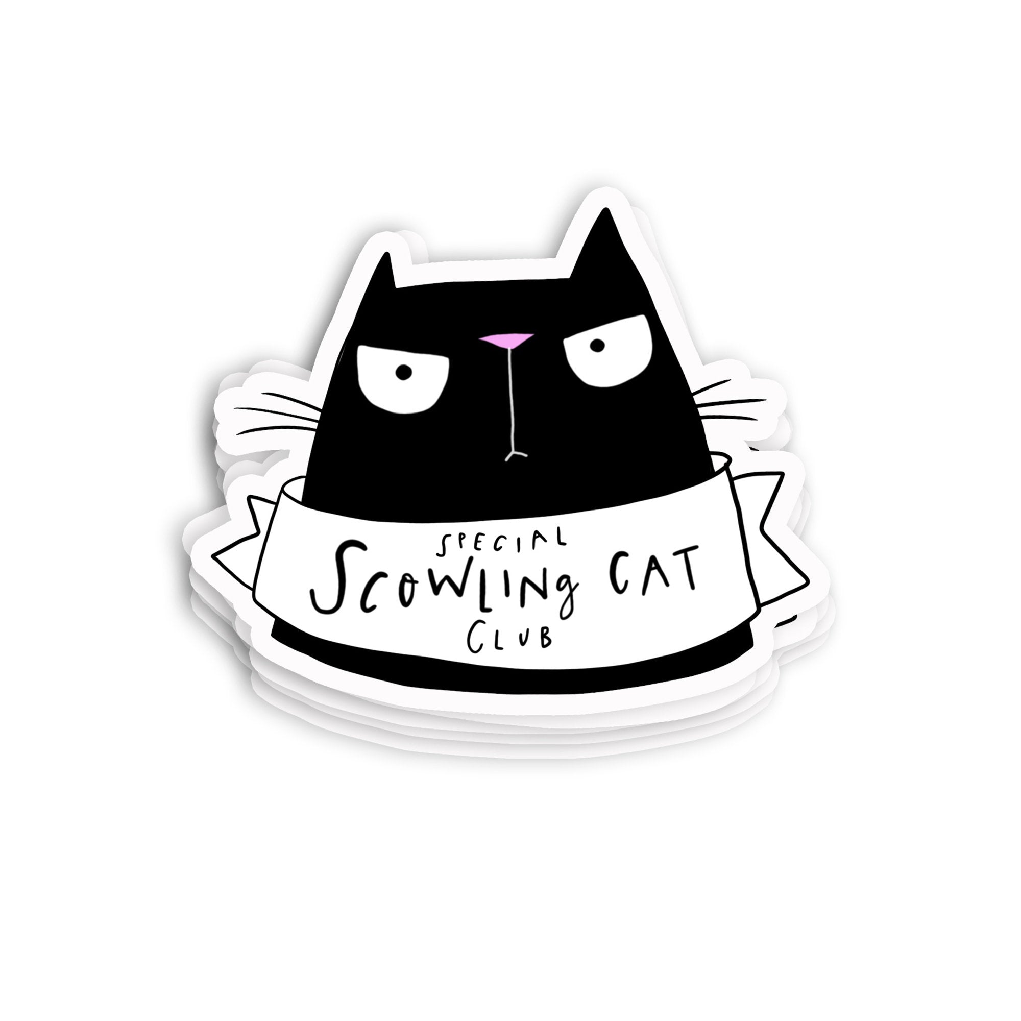 Black cat sticker Lap top sticker - Hofficraft