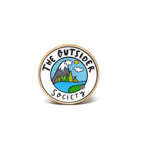 Outsider society pin badge