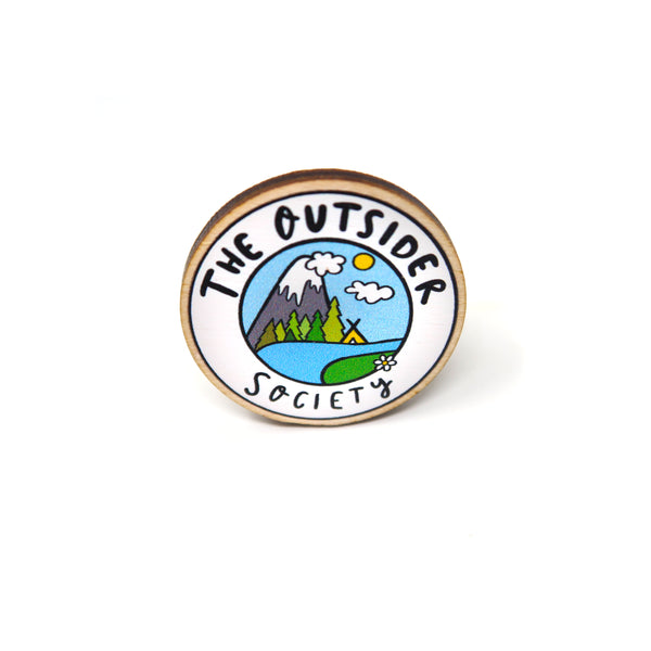 Outsider society pin badge