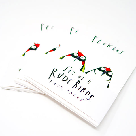 Rude birds postcards set