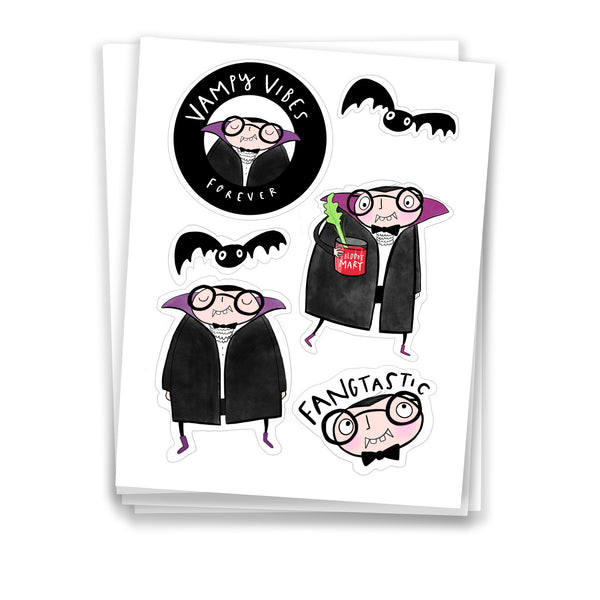 Vampire Halloween sticker sheet